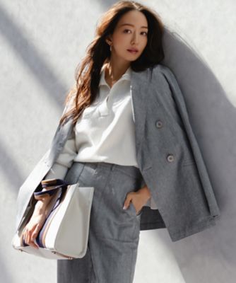 スラブツイルストレッチ オーバーサイズ ダブルジャケット