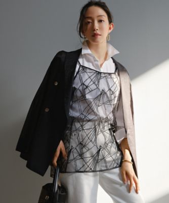 ＜23区 S (Women/小さいサイズ)＞【見上愛さん着用】ナイロンコットンシアーボイル　ダブルジャケット（ＪＫＷＳＬＭ０４０６）