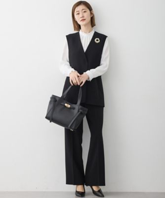 セットアップ対応／洗える】トリアセダブルジョーゼット ジレ