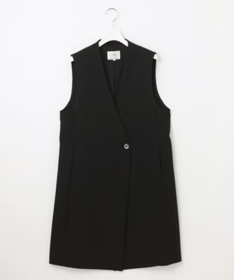 23区　トロピカル2WAYストレッチ Vネック ノーカラー　 ジレ セットアップ対応】トロピカル2WAYストレッチ Vネック ノー