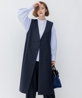 ＜23区 S (Women/小さいサイズ)＞ウーステッドウールツイル　ロング　ジレ（ＪＫＷＳＳＡ０３０４）