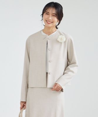 ＜23区 S (Women/小さいサイズ)＞【セットアップ対応】ストレッチブッチャー　ノーカラー　ジャケット（ＪＫＷＳＳＳ００１１）