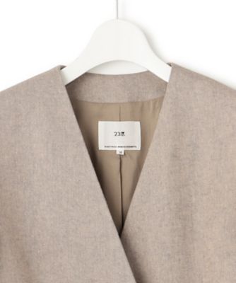 【Ｏｇｇｉ４月号掲載／セットアップ対応】リネン　ミックスツイード　ノーカラー　ジャケット（ＪＫＷＷＣＭ０３０６）