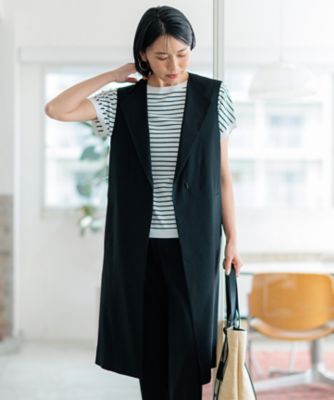 23区 L (Women/大きいサイズ)/ニジュウサンク エル 【CLASSY.6月号掲載/洗える】リネンレーヨンストレッチ ジレ(JKWWCM0406)