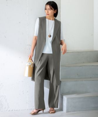 【ＣＬＡＳＳＹ．６月号掲載／洗える】リネンレーヨンストレッチ　ジレ（ＪＫＷＷＣＭ０４０６）