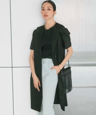 【ＣＬＡＳＳＹ．６月号掲載／洗える】リネンレーヨンストレッチ　ジレ（ＪＫＷＷＣＭ０４０６）
