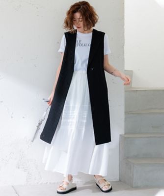 【ＣＬＡＳＳＹ．６月号掲載／洗える】リネンレーヨンストレッチ　ジレ（ＪＫＷＷＣＭ０４０６）