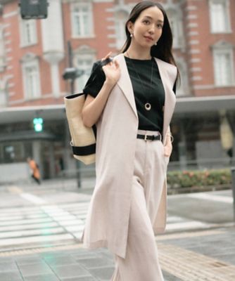 【ＣＬＡＳＳＹ．６月号掲載／洗える】リネンレーヨンストレッチ　ジレ（ＪＫＷＷＣＭ０４０６）