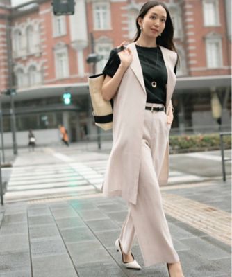 【ＣＬＡＳＳＹ．６月号掲載／洗える】リネンレーヨンストレッチ　ジレ（ＪＫＷＷＣＭ０４０６）