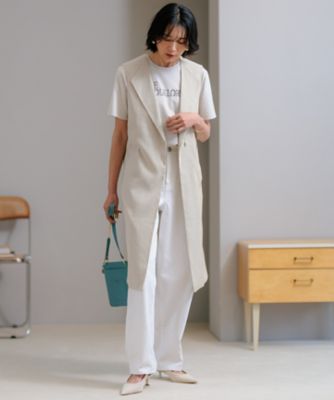 【ＣＬＡＳＳＹ．６月号掲載／洗える】リネンレーヨンストレッチ　ジレ（ＪＫＷＷＣＭ０４０６）