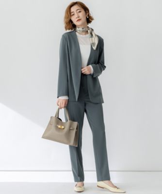 【美品】　23区　高見えセットアップ セール】 【セットアップ対応】オックスストレッチ ノーカラー