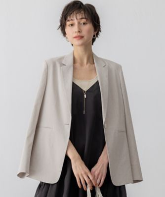 洗える】リネンレーヨンストレッチ テーラード ジャケット