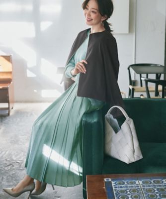 洗える】リネンレーヨンストレッチ ブルゾン