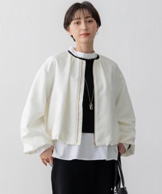 ＜23区 L (Women/大きいサイズ)＞【洗える】ジオメトリックジャカード　ブルゾン（ＪＫＷＷＧＳ０２０４）