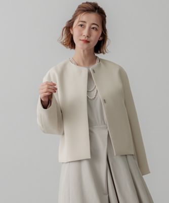 23区 L (Women/大きいサイズ)/ニジュウサンク エル 【VERYコラボ】ストレッチトリプルクロス ノーカラージャケット(JKWWGS6225)