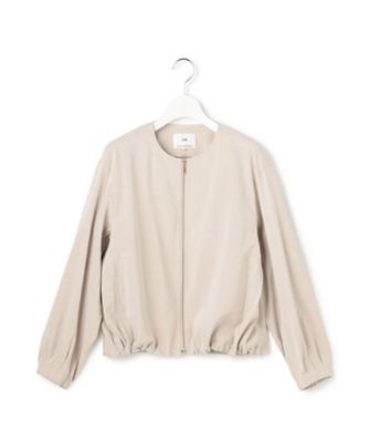 リネンレーヨンストレッチ ノーカラー ブルゾン（JKWWLM0405