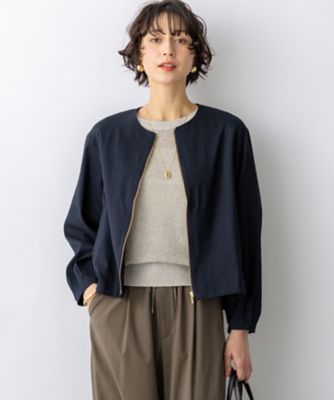 23区 リネン レーヨン ストレッチブルゾン 洗える】リネンレーヨンストレッチ ブルゾン / 23区 | ファッション