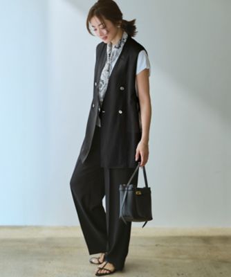 milaowen 脇スリットノーカラージレ ikka｜ノーカラーサイドスリットジレ | Rakuten Fashion(楽天