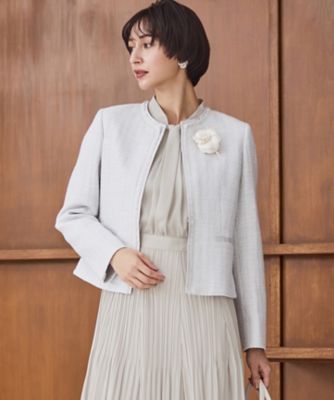 ＜23区 L (Women/大きいサイズ)＞【セットアップ対応】ライトシャインツイード　ノーカラージャケット（ＪＫＷＷＬＳ０００１）