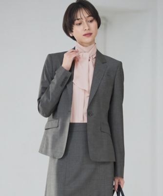 ＜23区 L (Women/大きいサイズ)＞【セットアップ対応】ファインネスウール　一つボタン　ジャケット（ＪＫＷＷＬＳ０００５）