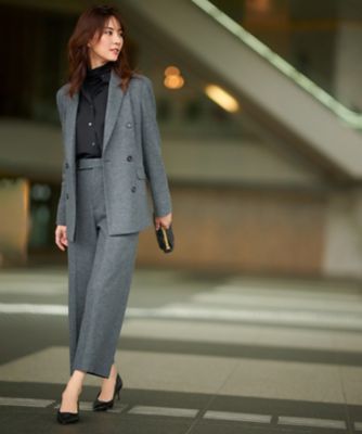 【ＣＬＡＳＳＹ．１月号掲載】ウール圧縮スムース　ダブル前　ジャケット（ＪＫＷＷＮＷ０４１７）