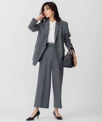 【ＣＬＡＳＳＹ．１月号掲載】ウール圧縮スムース　ダブル前　ジャケット（ＪＫＷＷＮＷ０４１７）