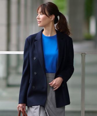 【ＣＬＡＳＳＹ．１月号掲載】ウール圧縮スムース　ダブル前　ジャケット（ＪＫＷＷＮＷ０４１７）