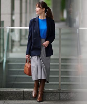 【ＣＬＡＳＳＹ．１月号掲載】ウール圧縮スムース　ダブル前　ジャケット（ＪＫＷＷＮＷ０４１７）