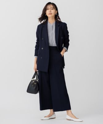 【ＣＬＡＳＳＹ．１月号掲載】ウール圧縮スムース　ダブル前　ジャケット（ＪＫＷＷＮＷ０４１７）