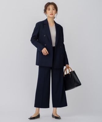 【ＣＬＡＳＳＹ．１月号掲載】ウール圧縮スムース　ダブル前　ジャケット（ＪＫＷＷＮＷ０４１７）