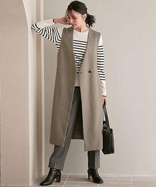 CLASSY.1月号掲載】ウールライクカルゼ ロング ジレ CLASSY.1月号掲載】ウールライクカルゼ ロング ジレ