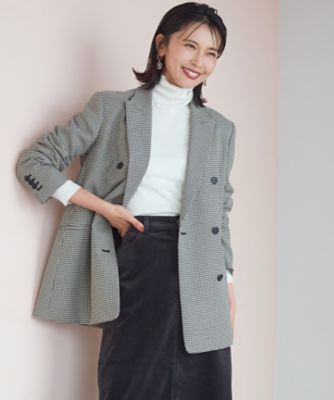＜23区 L (Women/大きいサイズ)＞【杏さん着用】ガンクラブチェックストレッチ　ジャケット（ＪＫＷＷＳＡ０３０５）