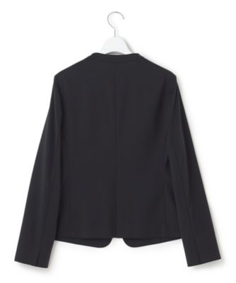 23区 ノーカラー ジャケット Vカラー ストレッチ 洗える 40 セットアップ対応／洗える】ストレッチポンチ ノーカラー