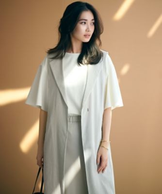 【ＣＬＡＳＳＹ．６月号掲載】リネンレーヨンストレッチ　　ロング　ジレ（ＪＫＷＷＳＭ０４０６）