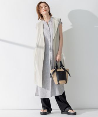 【ＣＬＡＳＳＹ．６月号掲載】リネンレーヨンストレッチ　　ロング　ジレ（ＪＫＷＷＳＭ０４０６）
