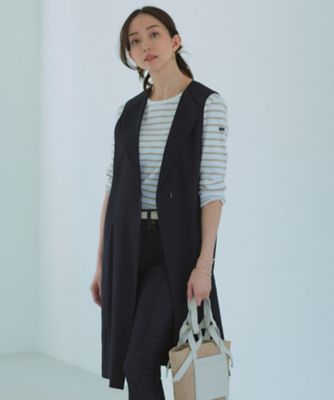 【ＣＬＡＳＳＹ．６月号掲載】リネンレーヨンストレッチ　　ロング　ジレ（ＪＫＷＷＳＭ０４０６）