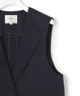 【ＣＬＡＳＳＹ．６月号掲載】リネンレーヨンストレッチ　　ロング　ジレ（ＪＫＷＷＳＭ０４０６）
