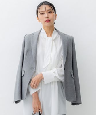 ＜23区 L (Women/大きいサイズ)＞【洗える】ウールライクカルゼ　テーラード　ジャケット（ＪＫＷＷＳＷ０４０２）