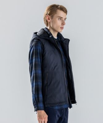 新素材【撥水加工】ライトラスターシャンブレー ダウンベスト