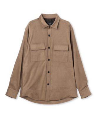 新素材】リュクススウェードストレッチ シャツブルゾン
