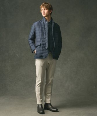 軽量／撥水／防風／形状記憶】インターレース ダウン ジャケット