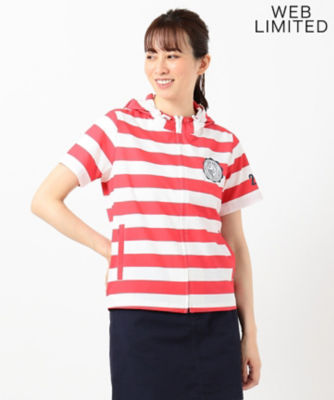 ＜23区GOLF＞お手頃価格！【ＷＯＭＥＮ】【ＷＥＢ限定／撥水】ボーダープリント半袖パーカー（ＪＲＶＬＢＭ０７１８）