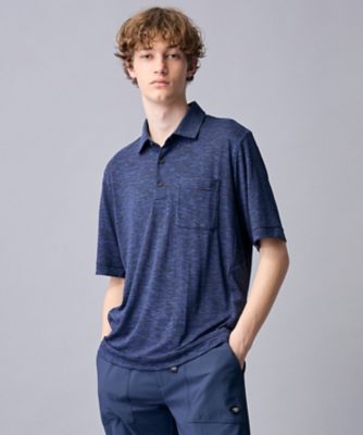 ゆったりシルエット】ランダムスラブリップ アウトドアポロシャツ