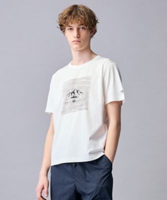 ゆったり】プレーティング天竺 リーフプリントアウトドア Tシャツ