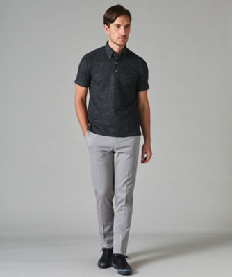 麻混の清涼感】ノルマンディーリネン ボタンダウンポロシャツ