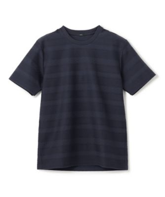 ジャガードボーダー　クルーネックＴシャツ（ＫＨＪＨＣＭ０４０５）