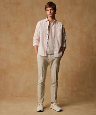 【キングサイズ・リネン素材／吸水速乾／日本素材】リネンハニカム　Ｖネック　Ｔシャツ（ＫＨＪＫＧＭ０４１１）