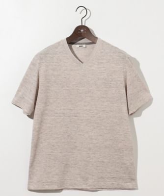 【キングサイズ・リネン素材／吸水速乾／日本素材】リネンハニカム　Ｖネック　Ｔシャツ（ＫＨＪＫＧＭ０４１１）
