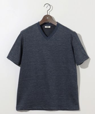 【キングサイズ・リネン素材／吸水速乾／日本素材】リネンハニカム　Ｖネック　Ｔシャツ（ＫＨＪＫＧＭ０４１１）