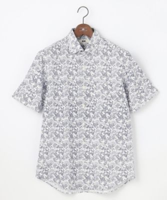 ＜JOSEPH ABBOUD (Men) ＞【キングサイズ・日本製ジャージー使用・清涼感・イージーケア】シャンブレー　ペイズリープリント　シャツ（ＫＨＪＫＬＭ０４２２）